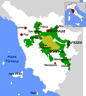 Area del vino Chianti in Toscana